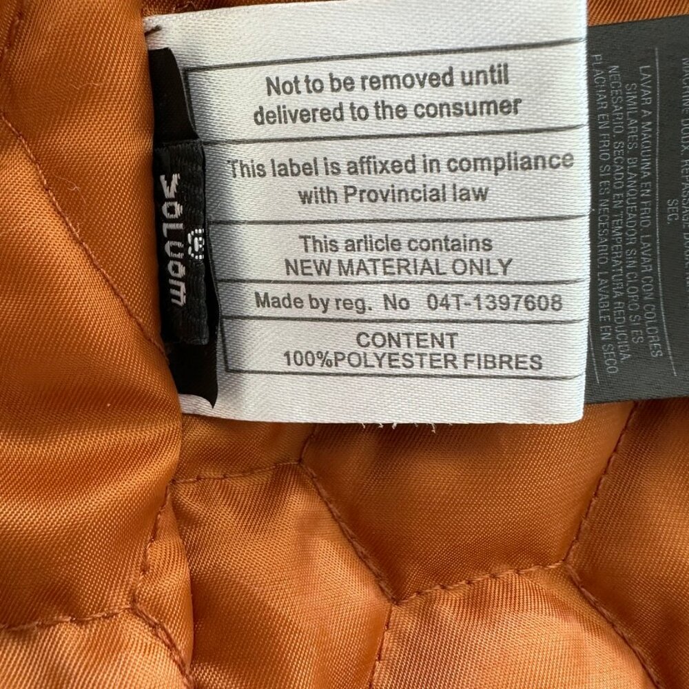 Men's Grey and Rust Volcom Jacket size small - Picture 7 of 8
